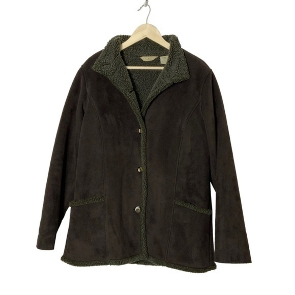 Vintage Y2K LLBean faux suede Sherpa coat Large